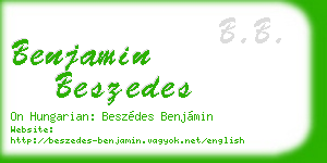 benjamin beszedes business card
