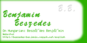 benjamin beszedes business card